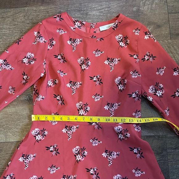 Women's LOFT Floral Print Dress Size 2P Red - Picture 3 of 5